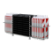 SET | with 30 traffic panels and accessories | on stacking pallet and beacon basket | with foil RA2/B, red/white | on both sides hatched | BASt turn traffic panel